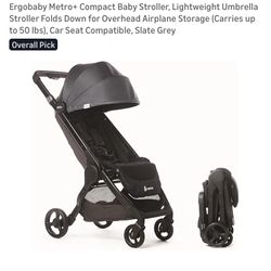 Ergobaby Metro+ Compact Baby Stroller, Lightweight Umbrella Stroller Folds Down