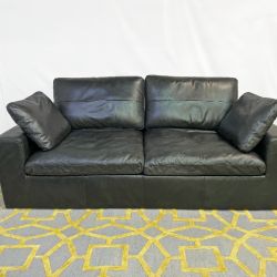 ( Delivery Available ) Cloud Black Leather Sofa