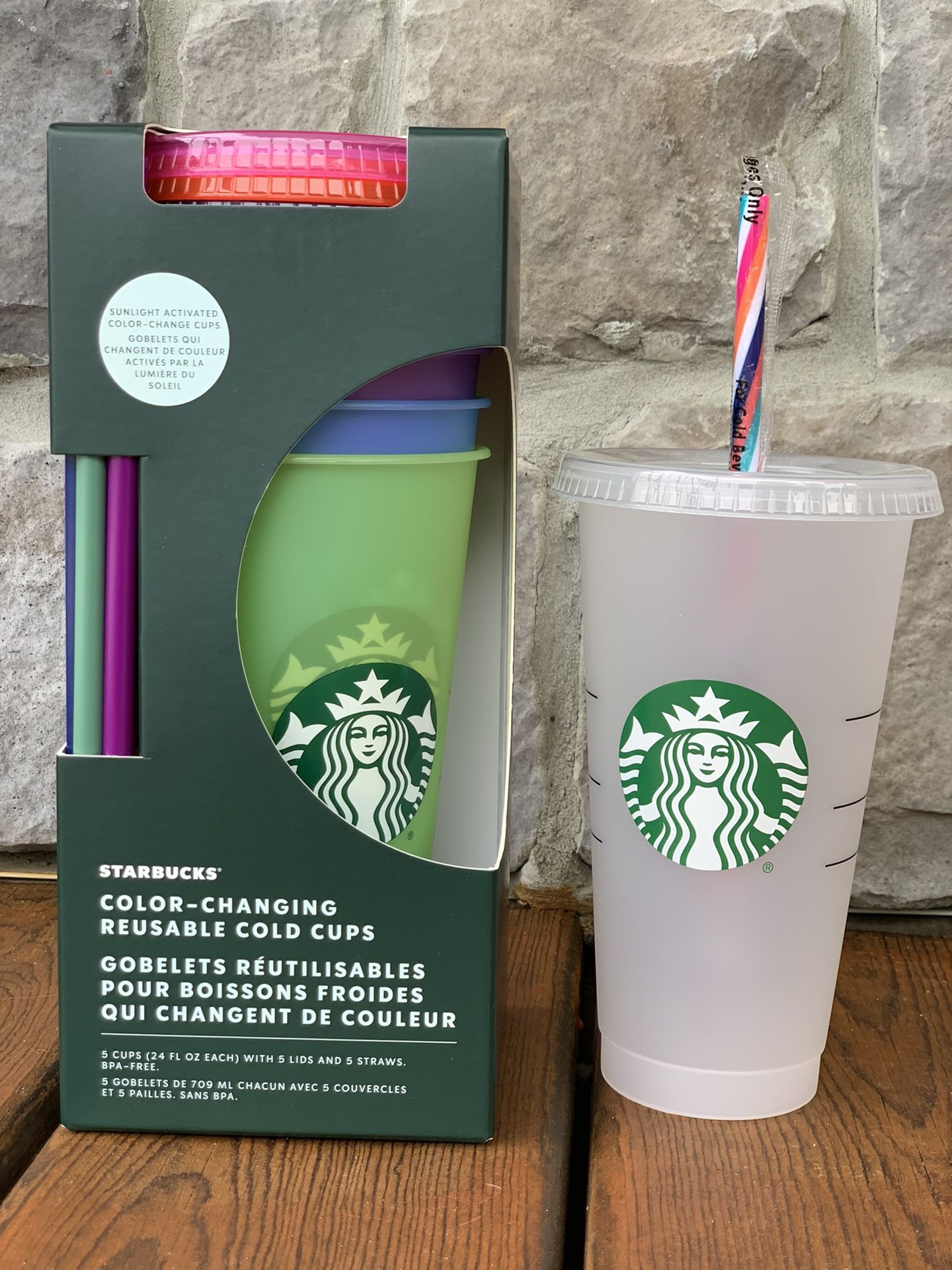 *New* 2022 Starbucks UV Color Changing Cups 5 Pack + Bonus MYSTERY Color Cup