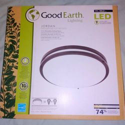 Good Earth Lighting Jordan 17-in Bronze Integrated LED Ceiling Light