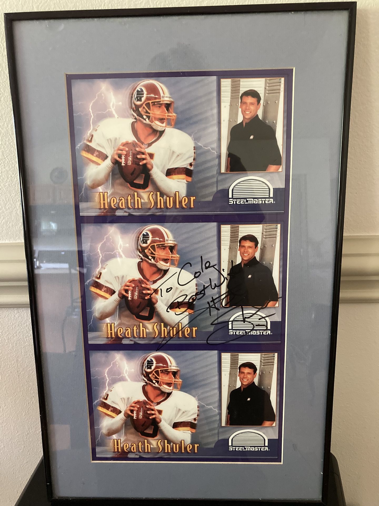 Heath Shuler 1995 Washington Redskins Posters Signed