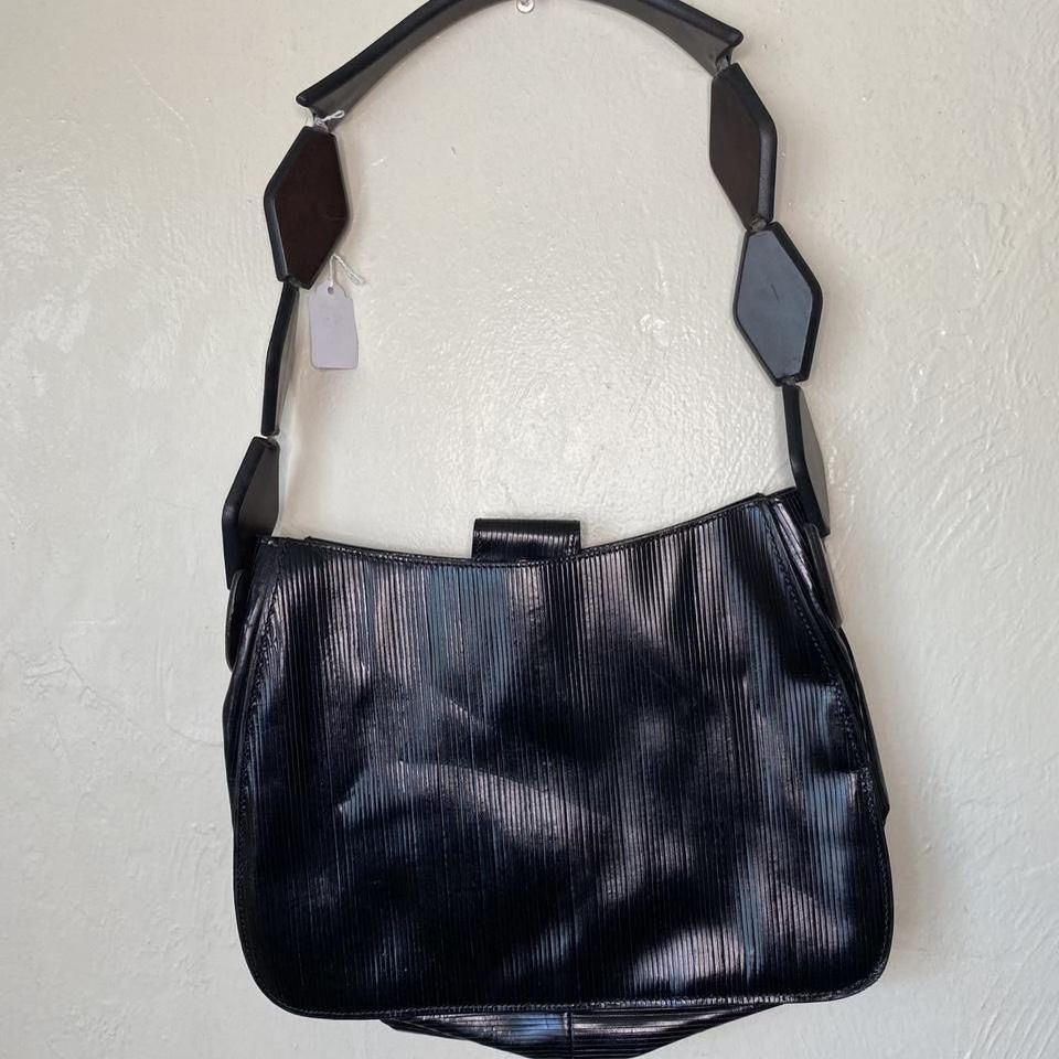 vintage women’s via spiga bag leather shoulder bag with wooden strap $33