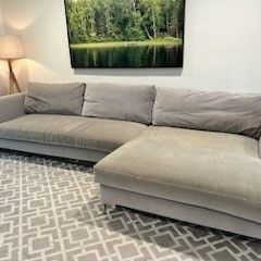 Grey Sofa/Couch With Chaise 