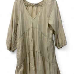 Women’s Mustard Seed mini cream dress with pockets size S 