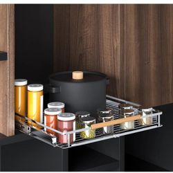 2-Pack Pull-Out Cabinet Organizers – Heavy Duty Slide-Out Shelves (17.1"-28"W Adjustable)