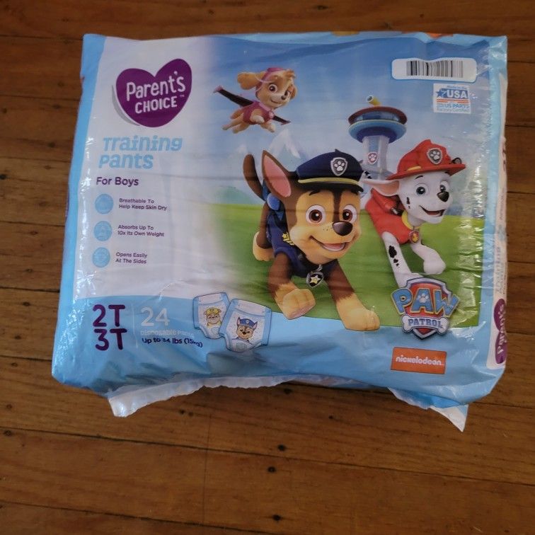 Parents Choice Paw Patrol Training Diapers For Boys 2T/3T Pack Of 24 for  Sale in Hayward, CA - OfferUp