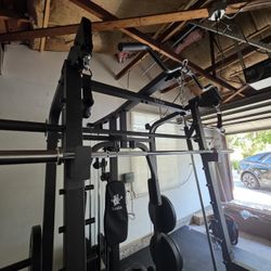 New Home Gym Smith Machine Sm2001 | Multi-Use Adj Bench | 230lb Weight set | Advance Barbell | FREE DELIVERY🔥