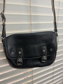 Vintage Coach Black Pebble Leather Field Bag