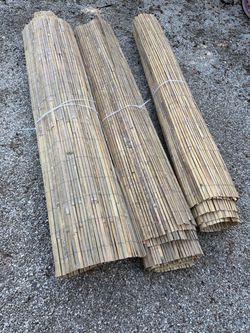 Rolled Bamboo Reed Fence Panels – Lot of 3