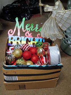 Christmas Decoration Bundle with Ornaments and Sign