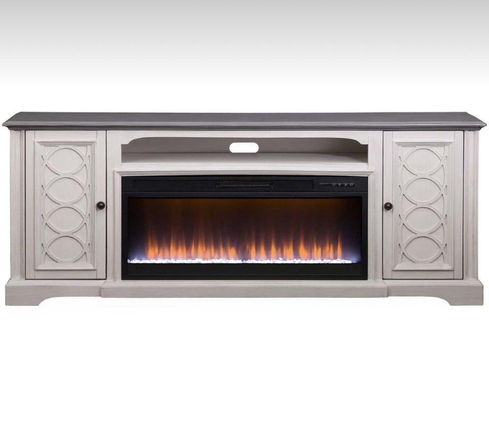Montgomery 82" White Fireplace TV Console