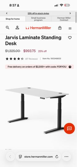 Herman Miller Jarvis Standing Desk
