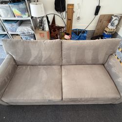 Crate & Barrel Axis 2 Seat Sofa And Ottoman 