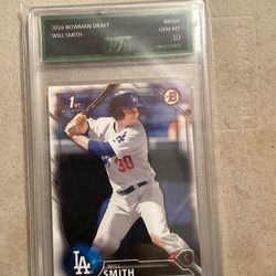 2016 Bowman Draft #BD-84Will Smith Rookie Card Graded Mint 10