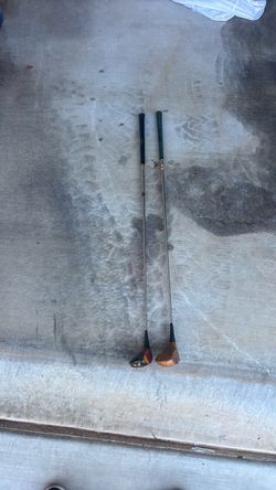 Vintage Wood Golf Clubs Set of 2