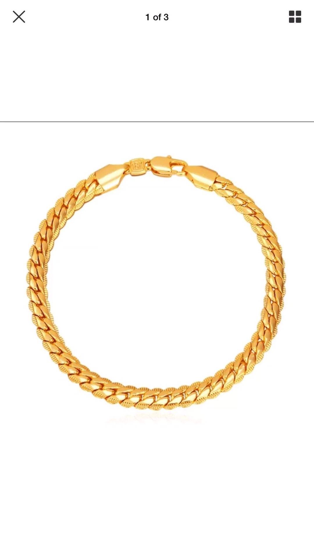 Gold plated bracelet 18k stamped