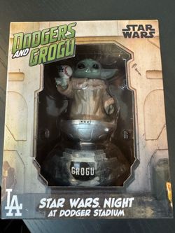 Dodgers and Grogu Star Wars bobble head