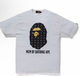 BAPE x MCM Collab Graphic T-Shirt White