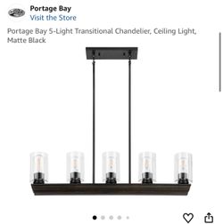 Portage Bay 5-Light Matte Black Chandelier