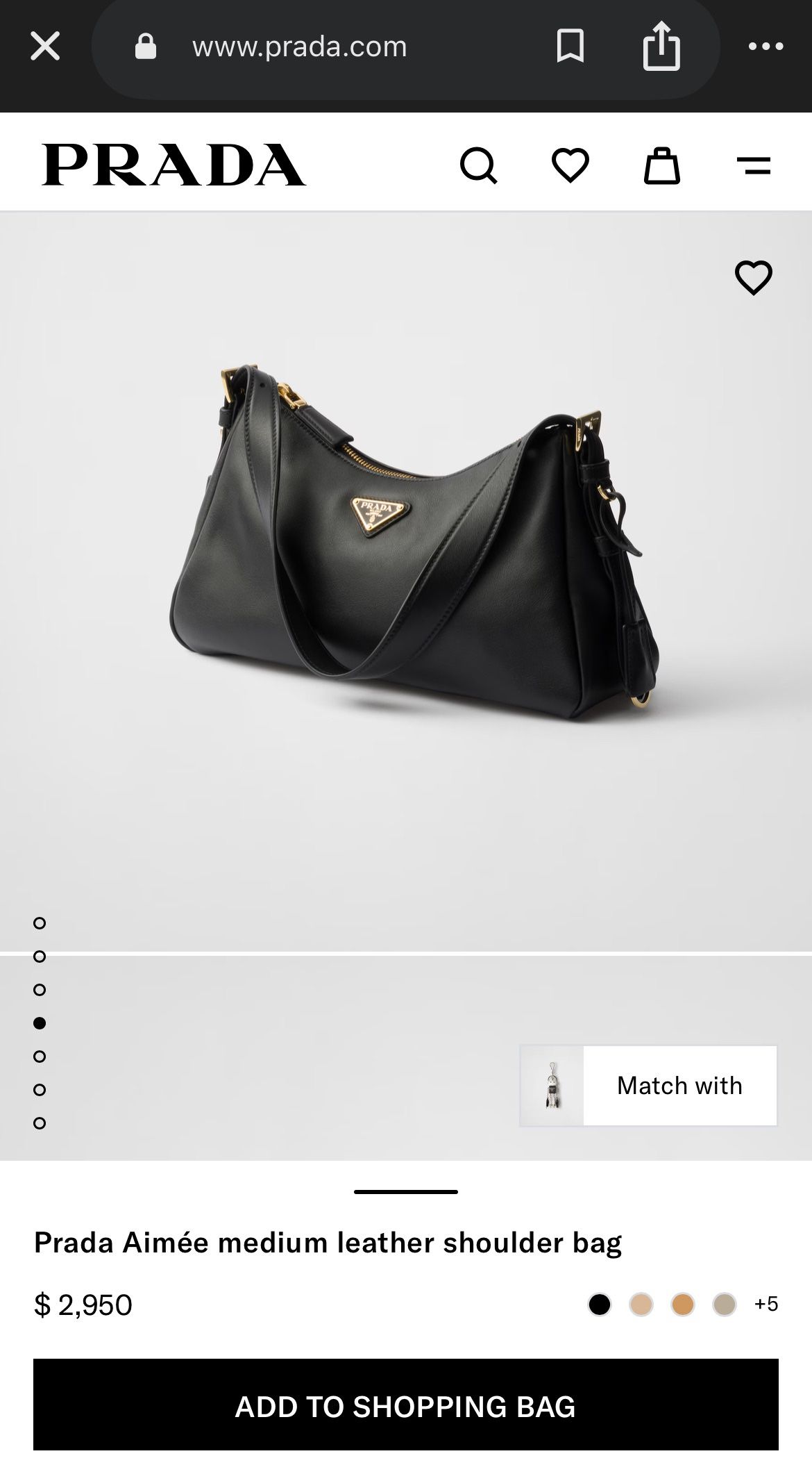 Prada Aimée medium leather shoulder bag