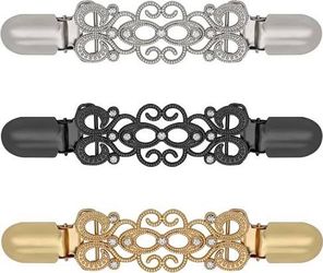 ROPAKED 3 Pcs Cinch Clips Vintage Sweater Clips Dress Clip Back Cinch Shawl Cardigan Collar Clip to Tighten Dress Pant Waist Tightener for Women