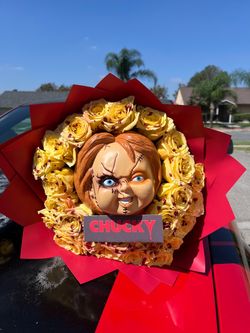 Chucky spooky flower bouquet