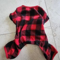 Dog Pajamas Warm And Plush Red And Black plaid size X-small