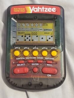 Vintage 1995 Milton Bradley Electronic Yahtzee handheld game