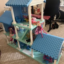 House For Barbies, with lots of extras and dolls