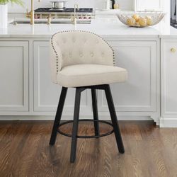 Arturo Swivel Counter Stool with Nailhead Trim set of 1  Brand new in box - Assembly is required  cash only  Pickup only (Anaheim) Color: Linen Color 