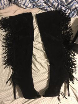 Thigh high heels boots