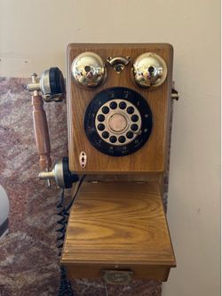 Wooden antique phone