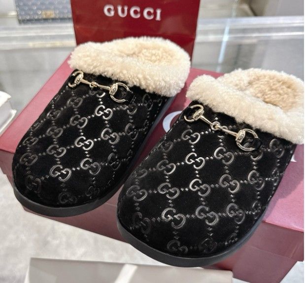 Fall/Winter New Arrival Women's Calfskin Horsebit Wool Slippers