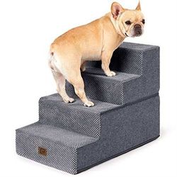 Pet Stairs for Small Dogs, Cats, 4-Step Dog Stairs for Beds and Couch, Folding Pet Steps for Small Dogs and Cats, and High Bed Climbing, Non-Slip Bala