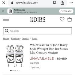 Pair of John Risley Bar Stools 