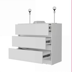 Dresser, 3-Drawer Contemporary Manufactured Wood | White | Wood