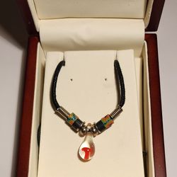 Glass Teardrop Mushroom Necklace