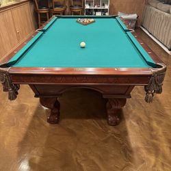 Pool table with cover, ping pong topper and accessories