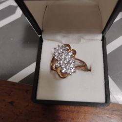 Gold Tone Water Fall Ring