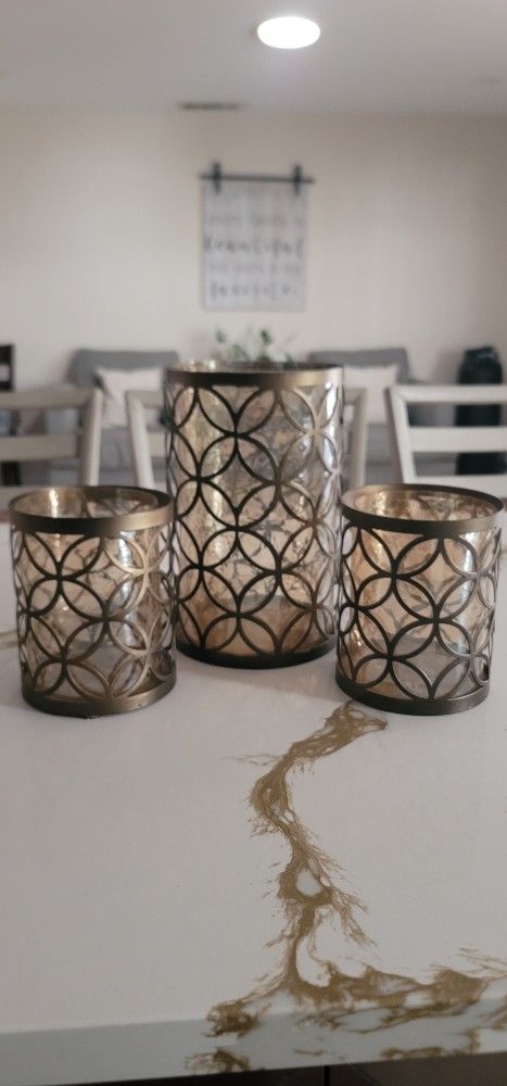 Bronze Candle Holders (Set Of 3)