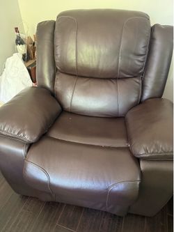 Sofa, Loveseat, and chair recliner set faux leather Brown