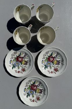 Vintage Copeland Spode Gainsborough S245 4 Cups 3 Saucers England