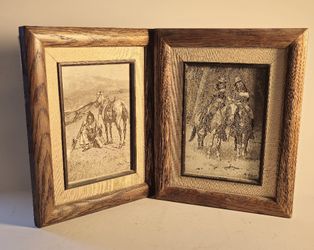 A pair of Etched Prints Of Frederic Remington