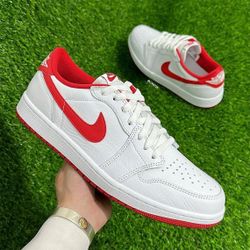 Air Jordan 1 Low White Red Sneakers size 11 men’s