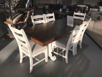 Rustic new table with 6 chairs