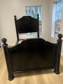 PIER 1 SOLID WOOD TWIN BED FRAME – $250