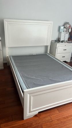 White Wooden Bed Frame