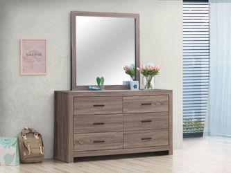 Brantford Barrel Oak Dresser and Mirror