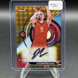 2024 Topps Finest Auto Gold Geometric #FA-DBR Dillon Brooks Auto #/50