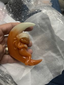 Glow In The Dark Luminious Stone Mermaid On The Moon